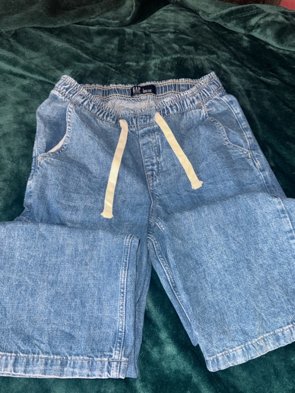 Gap Denim High Rise Wide Leg Cargo Pants - Drawstring Waist - Medium - Picture 4 of 4